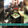 Interior destrozado de uno de los bares donde han robado