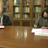 Firma del protocolo entre la presidenta del TSJEX y el presidente de la Cámara de Comercio de Badajoz 