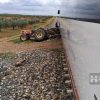 Choque entre el tren y el tractor a la altura de Usagre