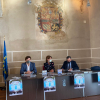 El director de la Banda Municipal, Vicente Soler, la concejala de Cultura, Paloma Morcillo, y el presentador, Emilio González Barroso durante la presentación del ciclo Toca la Banda.