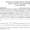 Fragmento del examen de Matemáticas II de la EBAU en Extremadura