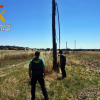 Guardia civil en el lugar donde se robó el cable de cobre