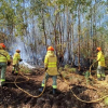 Bomberos trabajando en el incendio de Alburquerque