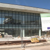 Imagen de las obras en el nuevo colegio Cerro Gordo en Badajoz, esta mañana 