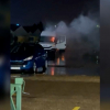 Furgoneta incendiada en Mérida