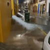 Viviendas desaguando las fuertes lluvias en Zafra