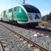 Tren probando la nueva infraestructura del tramo Plasencia-Badajoz