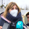 Susana Moreno, tía del desaparecido, atiende a los medios de comunicación