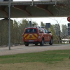 Bomberos en el río Guadiana en Badajoz