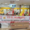 Representantes de UGT y CCOO durante su encierro