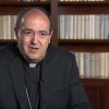 El obispo de Coria-Cáceres, Jesús Pulido, en un momento de la entrevista con Canal Extremadura TV