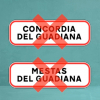 Grafismo con los nombres Concordia del Guadiana y Mestas del Guadiana tachados