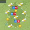 Mapa de tiempo previsto para el domingo 12 de junio