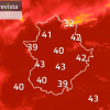 Mapa de temperaturas máximas para el lunes 13 de junio