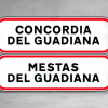 Grafismo con los nombres de las dos propuestas para el nuevo nombre de Don Benito y Villanueva tras la fusión: Concordia del Guadiana o Mestas del Guadiana