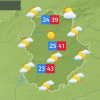 Mapa de tiempo previsto para el martes 12 de julio