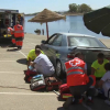 Equipos de emergencia en el simulacro de la Playa de Orellana