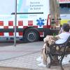 Pacientes esperando una ambulancia en Badajoz 