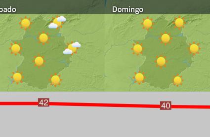 Mapa de previsión del sábado 10 y domingo 11 de agosto