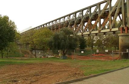 Obras en el Puente de Hierro de Mérida