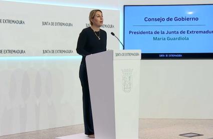 María Guardiola, presidenta de la Junta de Extremadura