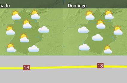 Mapa de previsión para el sábado 8 y domingo 9 de febrero