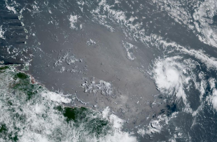 Imagen satélite de la tormenta tropical Gonzalo