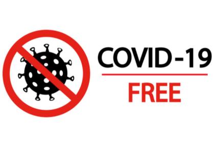 Imagen de un cartel de covid free