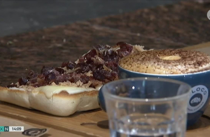 Una de las tostadas que participa en el concurso de "Badajoz, capital del desayuno"