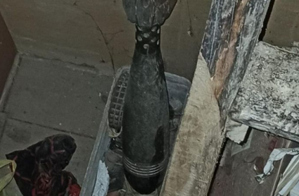 Imagen del explosivo encontrado en la vivienda