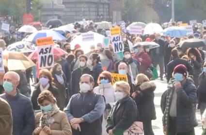 Imagen de una manifestación en defensa de la sanidad pública.