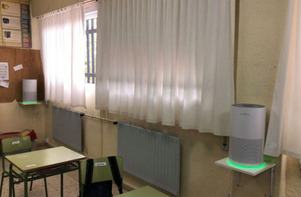 Equipos de ventilación con filtros HEPA que se instalarán en las clases