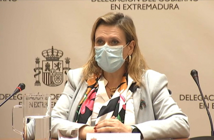 La delegada del Gobierno de Extremadura, en rueda de prensa | Archivo