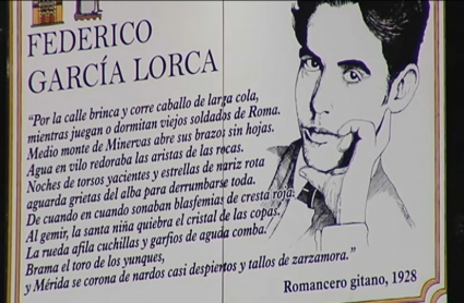 Placa del 'Romancero gitano' de Federico García Lorca en la calle Santa Eulalia