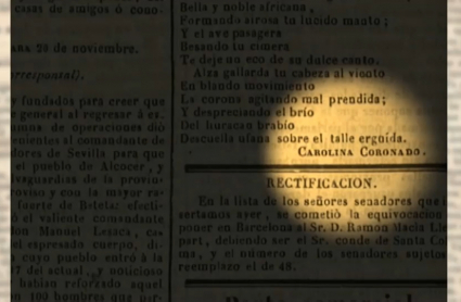 Firma de un texto periodístico de Carolina Coronado