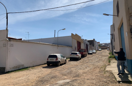 Calle de Almendralejo donde se ha producido el accidente laboral mortal