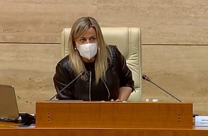 Intervención de la Presidenta de la Asamblea, Blanca Martín durante el pleno