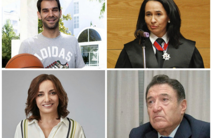 José Manuel Calderón, María Félix Tena, Pepa Bueno y Alfonso Gallardo, Medallas de Oro de la Diputación de Badajoz.