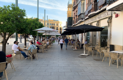 Veladores en el centro de Badajoz