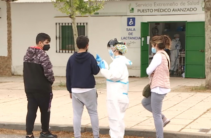 Las pruebas se realizan en el Puesto Médico Avanzado ubicado en el recinto ferial de Zafra. Desarrollo de un cribado masivo en Zafra.