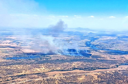 Imagen del incendio capturada desde el helicóptero Halcón