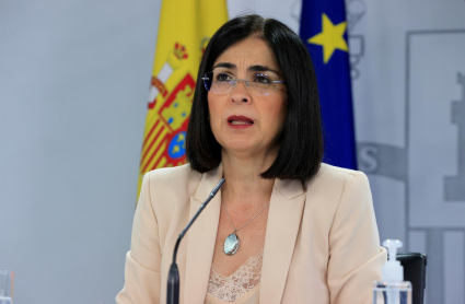 a ministra de Sanidad, Carolina Darias, ofrece una rueda de prensa tras la reunión del Consejo Interterritorial del Sistema Nacional de Salud, este martes en Madrid.