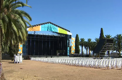 Imagen del escenario del Alcazaba Festival, esta mañana 