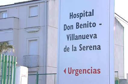 Cartel de entrada al hospital Don Benito-Villanueva