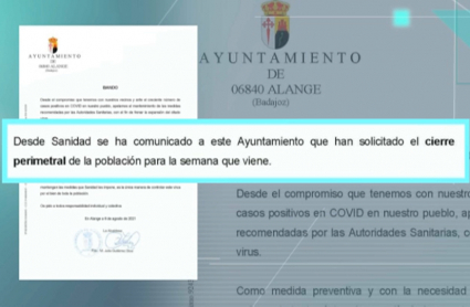 Extracto del bando municipal del ayuntamiento de Alange.