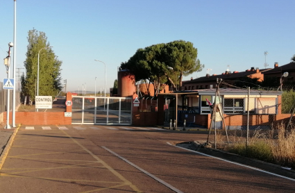 Entrada a la cárcel de Badajoz, esta mañana