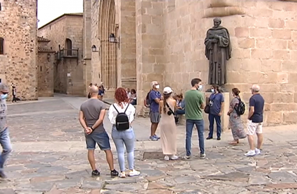 Turistas en Cáceres