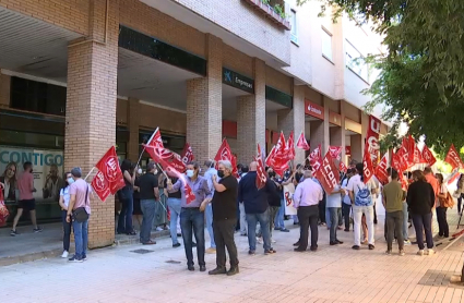 Imagen de una huelga de trabajadores en Extremadura