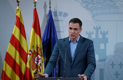 Pedro Sánchez, durante la declaración institucional sobre la sexta ola del covid-19