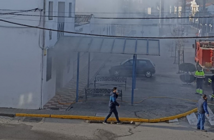 Incendio en el consultorio médico de Oliva de la Frontera